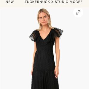 Tuckernuck Black Ruffled Tiered Maxi Dress